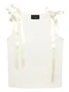 Simone Rocha Ribbon-detail Sleeveless Top In White