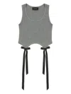 Simone Rocha Ribbon-detail Top In Gray