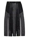 Simone Rocha Ribbon Daisy Chain Multi Slit Midi Skirt In Black