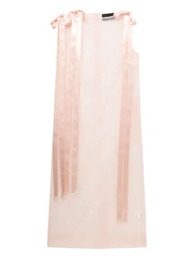 Simone Rocha Ribbon-lace Midi Dress In Pink