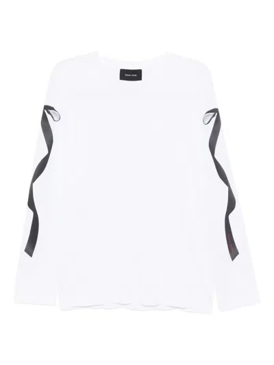 SIMONE ROCHA RIBBON-PRINTED T-SHIRT