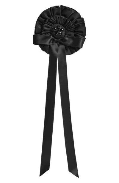 Simone Rocha Ribbon Rosette Bag Charm In Black/jet