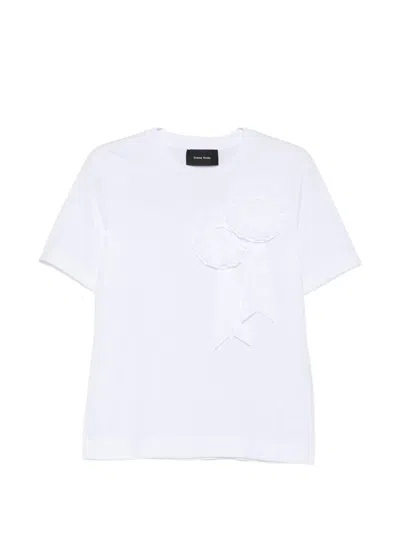 Simone Rocha Ribbon Rosette Boy Short-sleeve T-shirt In White