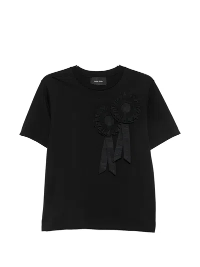 Simone Rocha Ribbon Rosette Boy T-shirt In Black