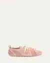 Simone Rocha Ribbon-tie Ballerina Sneakers In Pink