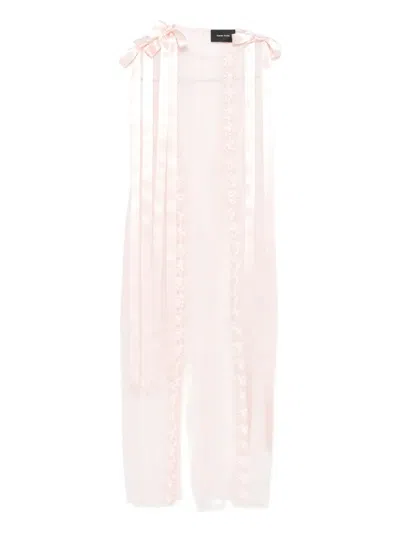SIMONE ROCHA RIBBON-TRIMMED SLEEVELESS MIDI DRESS
