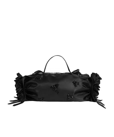 Simone Rocha Ribbon-handle Handbag In Black