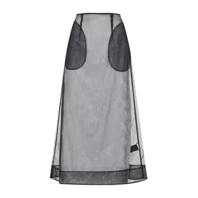 Simone Rocha Ripple Midi Skirt In Black