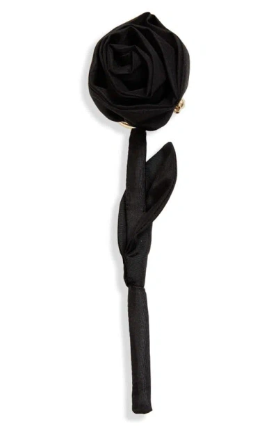 Simone Rocha Rose Brooch In Black