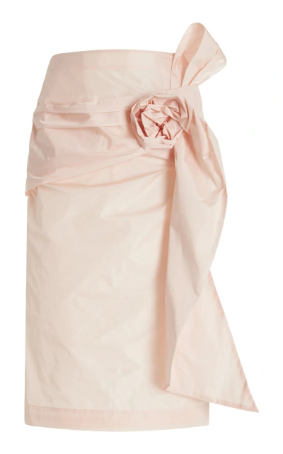 Simone Rocha Pink Pressed Rose Midi Skirt