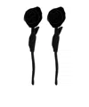 Simone Rocha Rose Drop Earrings In Black