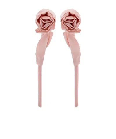 Simone Rocha Rose Drop Earrings In Pink