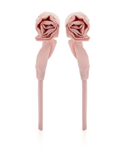 Simone Rocha Rose Earring Accessories In Pink & Purple