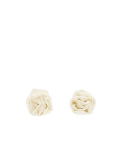 Simone Rocha Rose Earrings In White