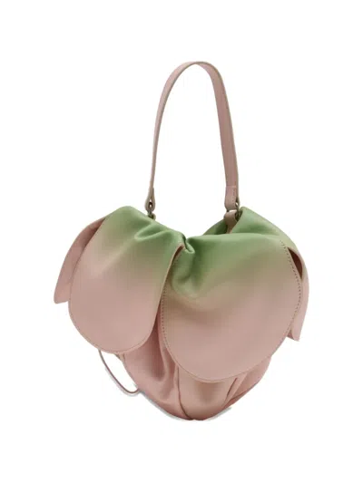 Simone Rocha Rose Leather Clutch Bag In Pink