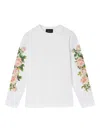 Simone Rocha Rose-print Long-sleeve T-shirt In White