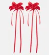 Simone Rocha Rosette Bow Drop Earrings In Red