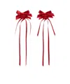 Simone Rocha Rosette Bow Drop Earrings In Red
