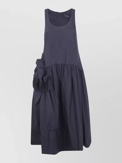 Simone Rocha Rosette Detail Sleeveless Dress Gathered Waist In Blue