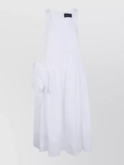 Simone Rocha Rosette Detail Sleeveless Flounce Midi Dress In Animal Print