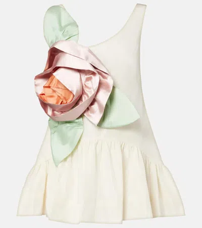 Simone Rocha Rosette Peplum Top In Neutral