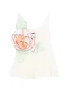 Simone Rocha Pressed Rosette Bubble Peplum Top In Neutral