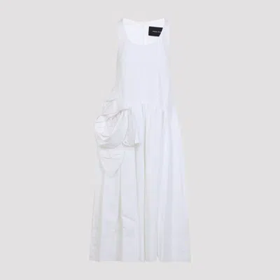 Simone Rocha Rosette Tapered Dress In White