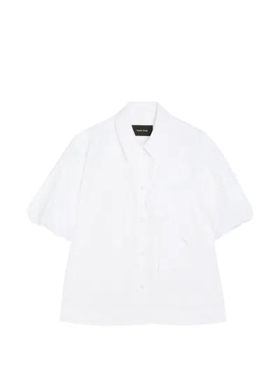 Simone Rocha Rosette-detail Puff-sleeve Shirt In White