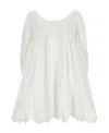 Simone Rocha Round-collar Long-sleeved Dress In White
