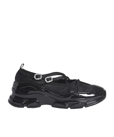 Simone Rocha Round Head Ballet Shoes In Black