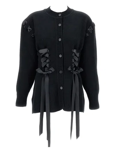 Simone Rocha Round-neck Cardigan In Blue