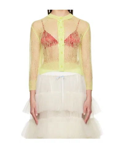 SIMONE ROCHA ROUND-NECK KNITTED CARDIGAN