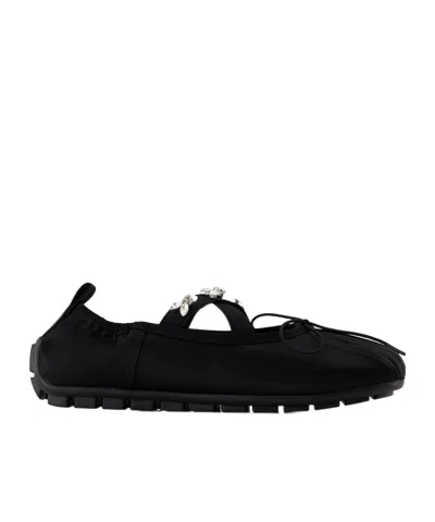 Simone Rocha Round Toe Ballet Shoes In Black