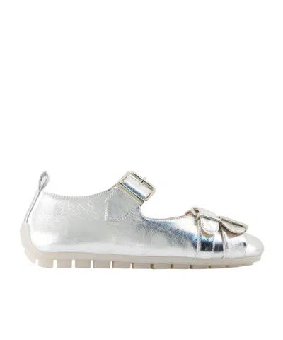 Simone Rocha Round Toe Ballet Shoes In White