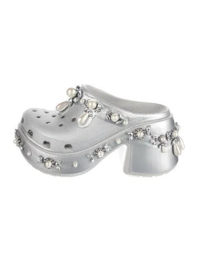 Pre-owned Simone Rocha Rubber Mules In Silver