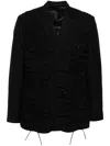 Simone Rocha Ruched Double-breasted Blazer In Black