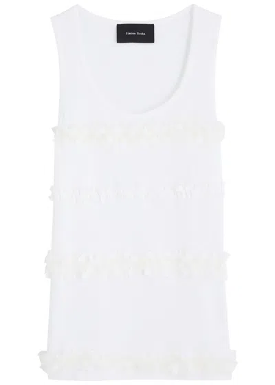 SIMONE ROCHA SIMONE ROCHA RUFFLE-APPLIQUÉD COTTON TANK
