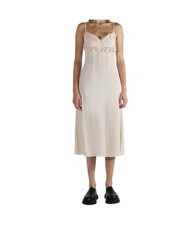 Simone Rocha Ruffle Bust Detail Dress In White