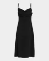 Simone Rocha Womens Black Ruffled Shoulder-straps Woven Midi Dress In Black