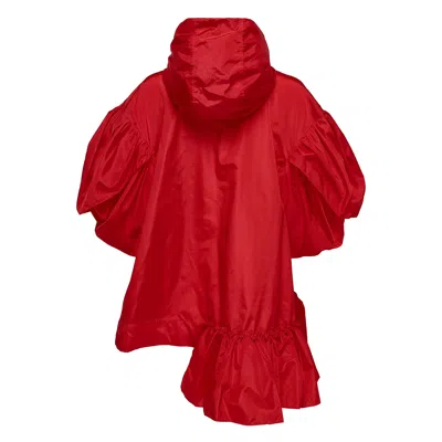 Simone Rocha Ruffle Detail Petal Sleeve Blouson In Red