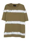 Simone Rocha Ruffle-embellished Cotton T-shirt In Multi