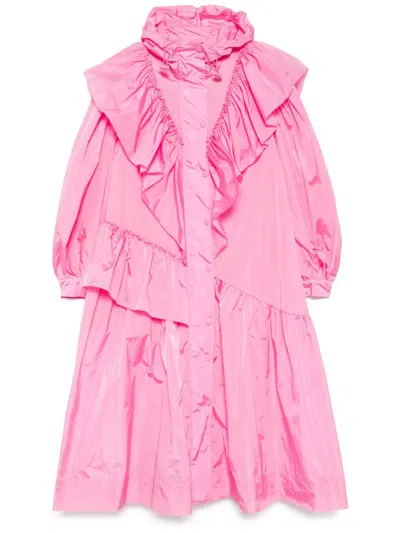 Simone Rocha Ruffle-details Parka Coat In Pink