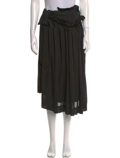 Pre-owned Simone Rocha Ruffle Embellishment Midi Length Skirt In Black