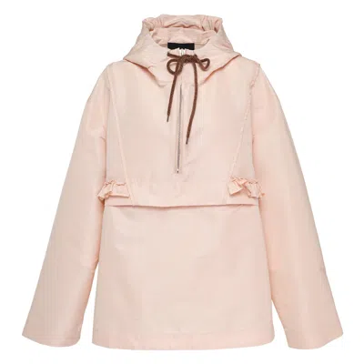 Simone Rocha Ruffle Frill Cagoule Taffeta In Pink
