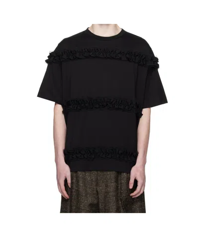 Simone Rocha Ruffle Frill T-shirt In Black