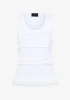 Simone Rocha Ruffle Frill Tank Top In White