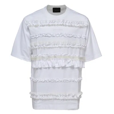 Simone Rocha Ruffle Frill T-shirt Cotton Jersey In White