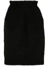 Simone Rocha Black Elasticated Gathered Ruffle Waist Tulip Midi Skirt In Black