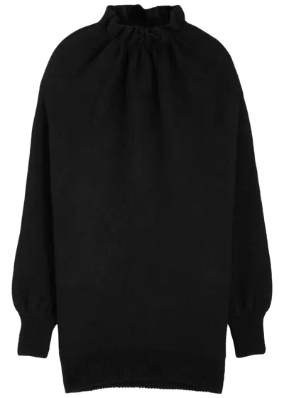 Simone Rocha Ruffled Alpaca-blend Jumper In Black