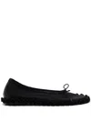 Simone Rocha Ruffled-detail Ballet Flats In 黑色